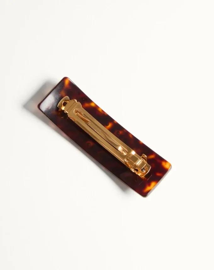 Pinza para el pelo con el logotipo Vlogo en resina, metal y cristales Pinza para el pelo con el logotipo Vlogo en resina, metal y cristales