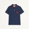 Polo de piqué de algodón con bordado VG Polo de piqué de algodón con bordado VG
