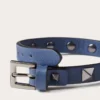 Pulsera de piel Rockstud con tachuelas de rutenio