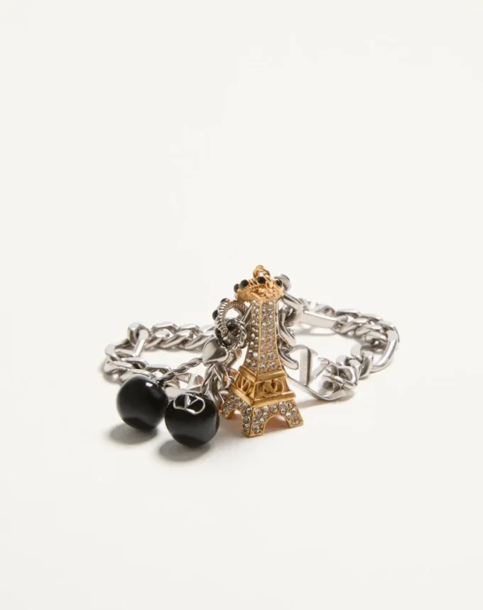 Pulsera Valentino Garavani Chez Valentino en metal, esmalte y pedrería Swarovski®