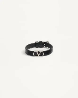 Pulsera Vlogo Signature de piel de becerro granulada Pulsera Vlogo Signature de piel de becerro granulada