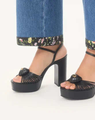 Sandalia Royal con plataforma en piel de cabrito 115 mm
