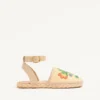 Sandalias Bribri de rafia con bordado floral