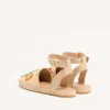 Sandalias Bribri de rafia con bordado floral