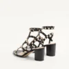 Sandalias con correa al tobillo Rockstud de piel de becerro de 60 mm