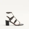 Sandalias con correa al tobillo Rockstud de piel de becerro de 60 mm