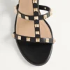 Sandalias con correa al tobillo Rockstud de piel de becerro de 60 mm