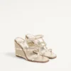 Sandalias con cuña Rockstud en napa laminada con bordado Cornely 100 mm