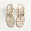 Sandalias con cuña Rockstud en napa laminada con bordado Cornely 100 mm