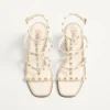 Sandalias con cuña Rockstud en piel de becerro con bordado Cornely 80 mm