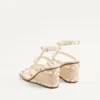 Sandalias con cuña Rockstud en piel de becerro con bordado Cornely 80 mm