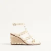Sandalias con cuña Rockstud en piel de becerro con bordado Cornely 80 mm