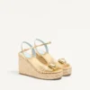 Sandalias con cuña Royal en piel napa metalizada 100 mm Sandalias con cuña Royal en piel napa metalizada 100 mm