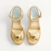 Sandalias con cuña Royal en piel napa metalizada 100 mm Sandalias con cuña Royal en piel napa metalizada 100 mm