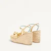 Sandalias con cuña Royal en piel napa metalizada 100 mm Sandalias con cuña Royal en piel napa metalizada 100 mm