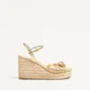 Sandalias con cuña Royal en piel napa metalizada 100 mm Sandalias con cuña Royal en piel napa metalizada 100 mm