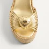 Sandalias con cuña Royal en piel napa metalizada 100 mm Sandalias con cuña Royal en piel napa metalizada 100 mm