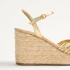 Sandalias con cuña Royal en piel napa metalizada 100 mm Sandalias con cuña Royal en piel napa metalizada 100 mm