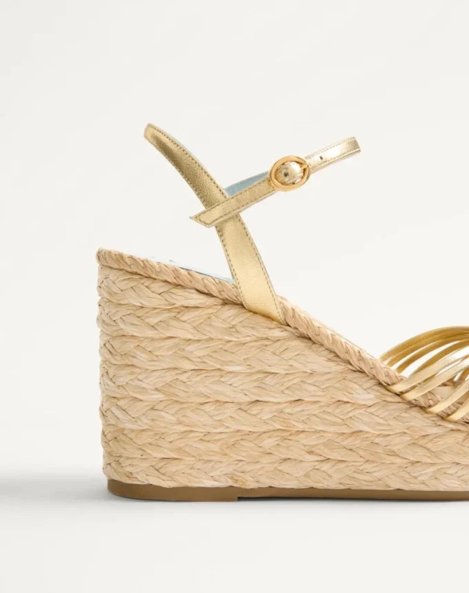 Sandalias con cuña Royal en piel napa metalizada 100 mm Sandalias con cuña Royal en piel napa metalizada 100 mm