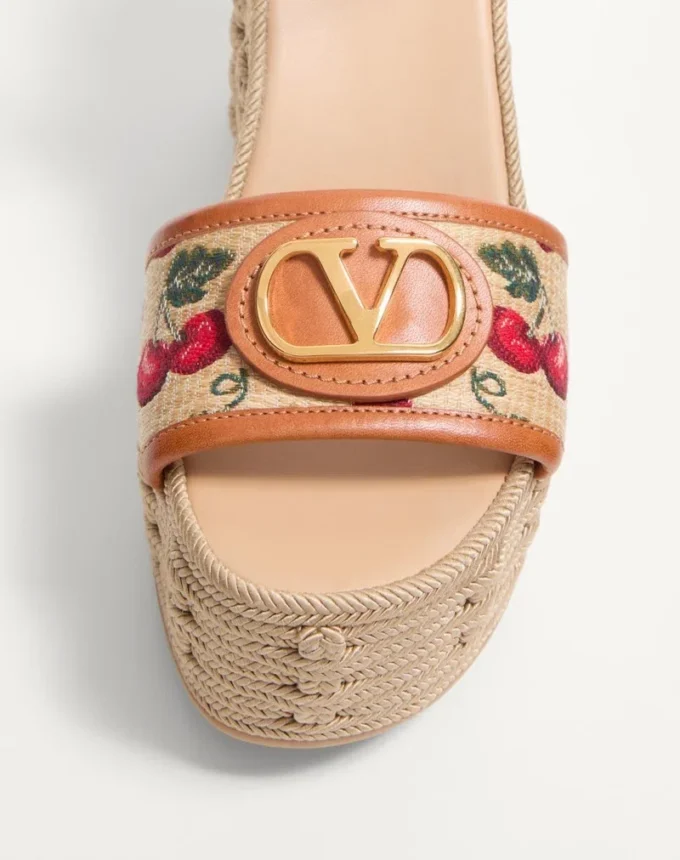 Sandalias con cuña Vlogo Signature con estampado Cherryfic de 120 mm