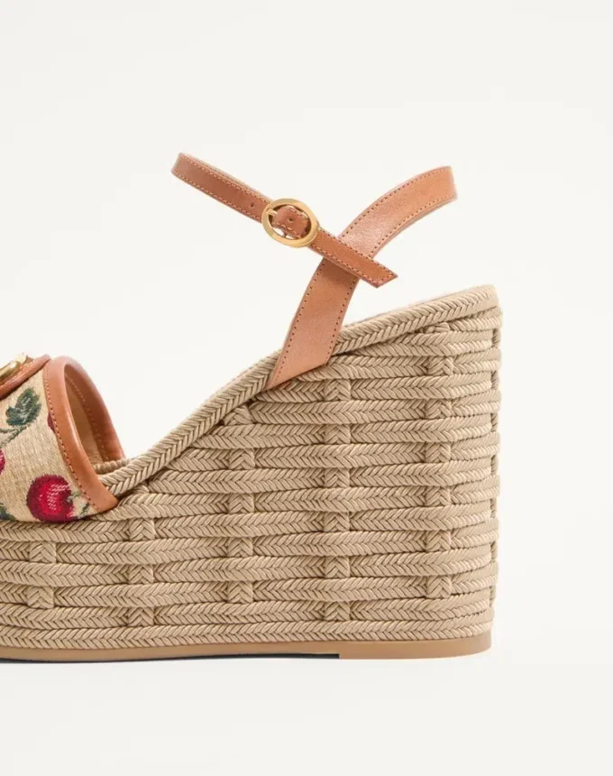 Sandalias con cuña Vlogo Signature con estampado Cherryfic de 120 mm