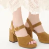 Sandalias con plataforma Fawcette de piel crustada de 100 mm Sandalias con plataforma Fawcette de piel crustada de 100 mm