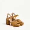 Sandalias con plataforma Fawcette de piel crustada de 100 mm Sandalias con plataforma Fawcette de piel crustada de 100 mm