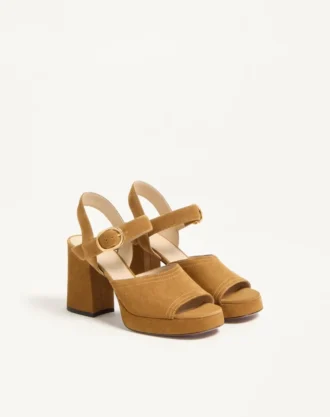 Sandalias con plataforma Fawcette de piel crustada de 100 mm