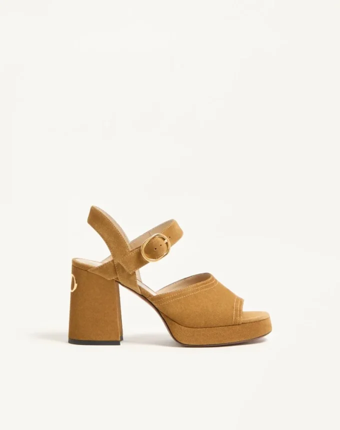 Sandalias con plataforma Fawcette de piel crustada de 100 mm Sandalias con plataforma Fawcette de piel crustada de 100 mm