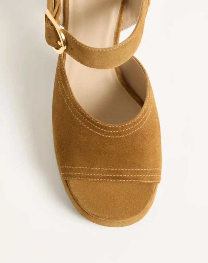 Sandalias con plataforma Fawcette de piel crustada de 100 mm Sandalias con plataforma Fawcette de piel crustada de 100 mm