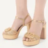 Sandalias con plataforma metalizadas VLogo Signature con bordado Cornely 115 mm Sandalias con plataforma metalizadas VLogo Signature con bordado Cornely 115 mm