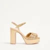 Sandalias con plataforma metalizadas VLogo Signature con bordado Cornely 115 mm Sandalias con plataforma metalizadas VLogo Signature con bordado Cornely 115 mm