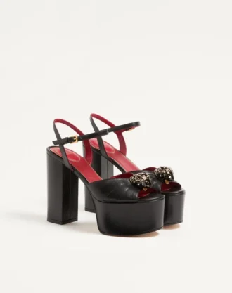 Sandalias con plataforma Panthea en piel de cabrito de 125 mm