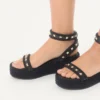 Sandalias con plataforma Rockstud de piel de becerro de 45 mm Sandalias con plataforma Rockstud de piel de becerro de 45 mm