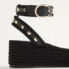Sandalias con plataforma Rockstud de piel de becerro de 45 mm Sandalias con plataforma Rockstud de piel de becerro de 45 mm