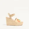 Sandalias de cuña de rafia Bribri con bordado floral de 115 mm Sandalias de cuña de rafia Bribri con bordado floral de 115 mm