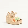 Sandalias de cuña de rafia Bribri con bordado floral de 115 mm Sandalias de cuña de rafia Bribri con bordado floral de 115 mm