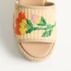 Sandalias de cuña de rafia Bribri con bordado floral de 115 mm Sandalias de cuña de rafia Bribri con bordado floral de 115 mm