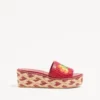 Sandalias de cuña de rafia Bribri con bordado floral de 65 mm Sandalias de cuña de rafia Bribri con bordado floral de 65 mm