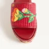 Sandalias de cuña de rafia Bribri con bordado floral de 65 mm Sandalias de cuña de rafia Bribri con bordado floral de 65 mm