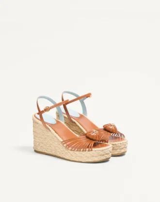 Sandalias de cuña Royal de piel de cabrito de 100 mm