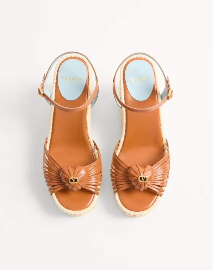 Sandalias de cuña Royal de piel de cabrito de 100 mm Sandalias de cuña Royal de piel de cabrito de 100 mm