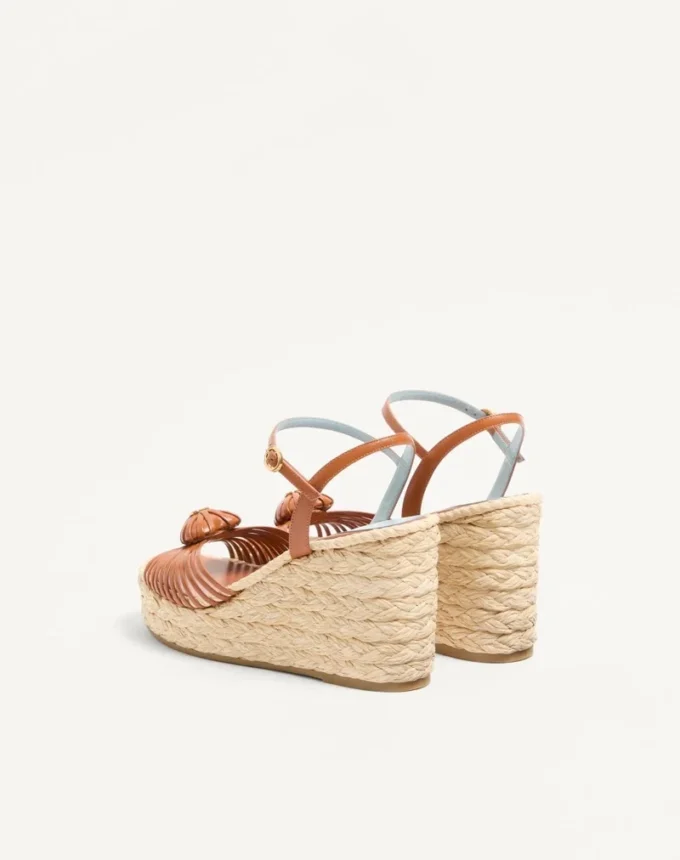 Sandalias de cuña Royal de piel de cabrito de 100 mm Sandalias de cuña Royal de piel de cabrito de 100 mm