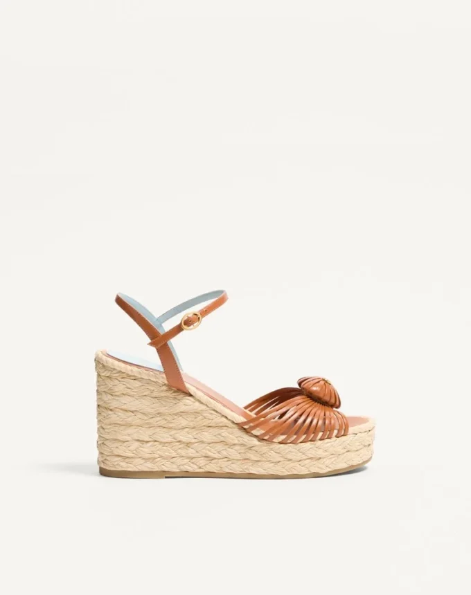 Sandalias de cuña Royal de piel de cabrito de 100 mm Sandalias de cuña Royal de piel de cabrito de 100 mm