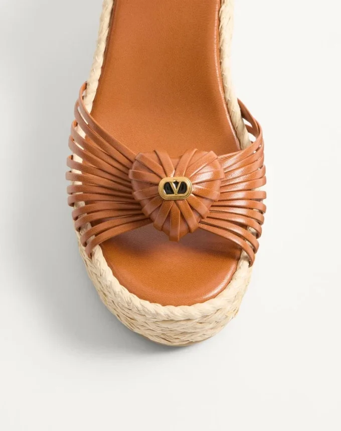 Sandalias de cuña Royal de piel de cabrito de 100 mm Sandalias de cuña Royal de piel de cabrito de 100 mm