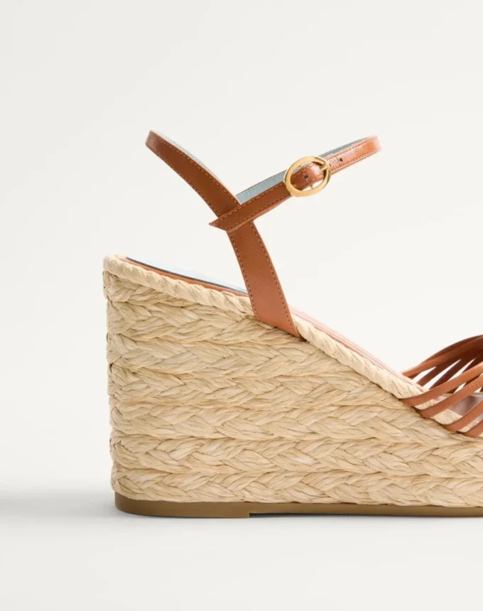 Sandalias de cuña Royal de piel de cabrito de 100 mm Sandalias de cuña Royal de piel de cabrito de 100 mm