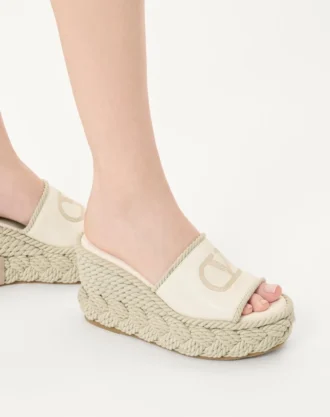 Sandalias de cuña Vlogo Torchon en napa de 100 mm
