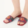 Sandalias de denim con plataforma Vlogo Signature y bordado Cherryfic de 20 mm