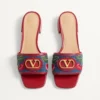 Sandalias de denim con plataforma Vlogo Signature y bordado Cherryfic de 20 mm