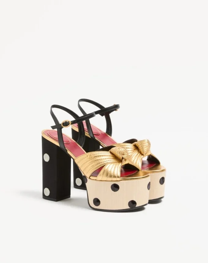 Sandalias de plataforma Crasher con bordado Plus de Pois de 125 mm